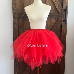 Tutu RED (XL) Tulle Petticoat for Halloween Costume Party Fun Run Spirit Day